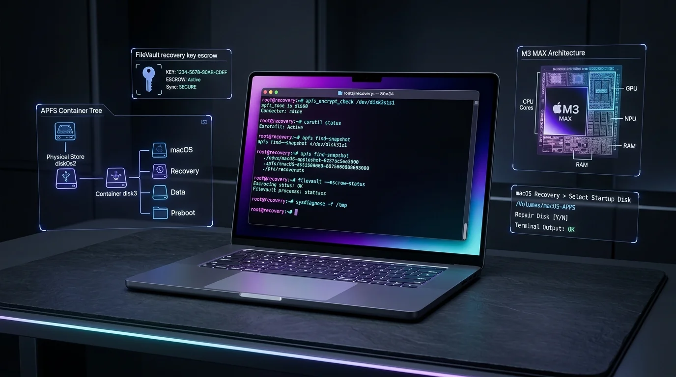macOS Admin & Recovery Playbook: Password, Recovery, APFS & CLI